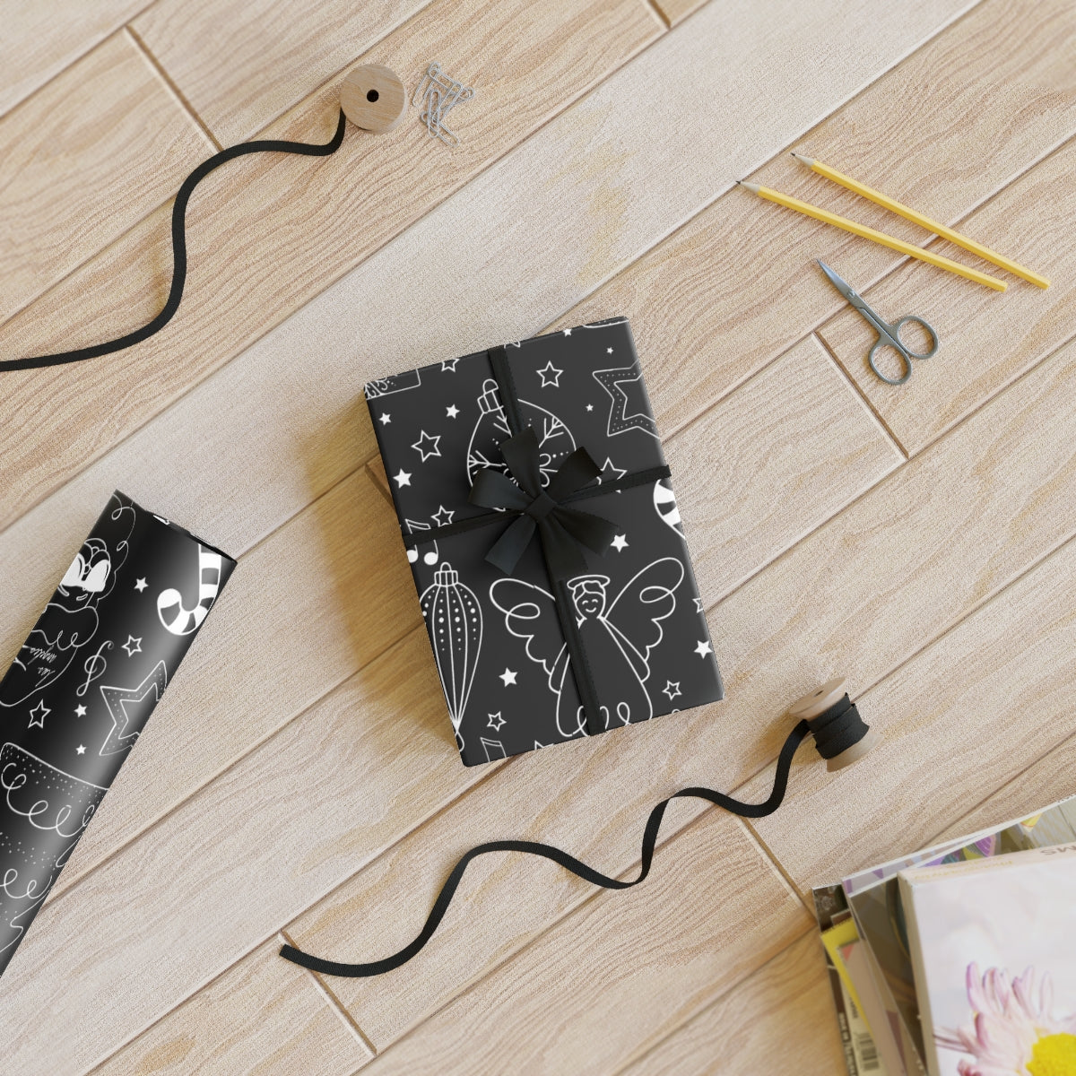 Cool Black Santa Wrapping Paper