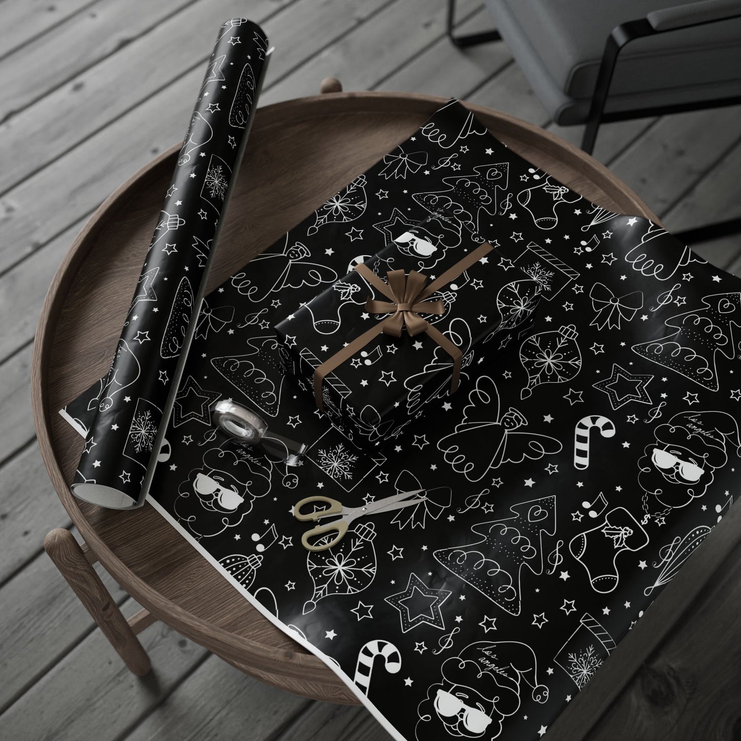 Cool Black Santa Wrapping Paper