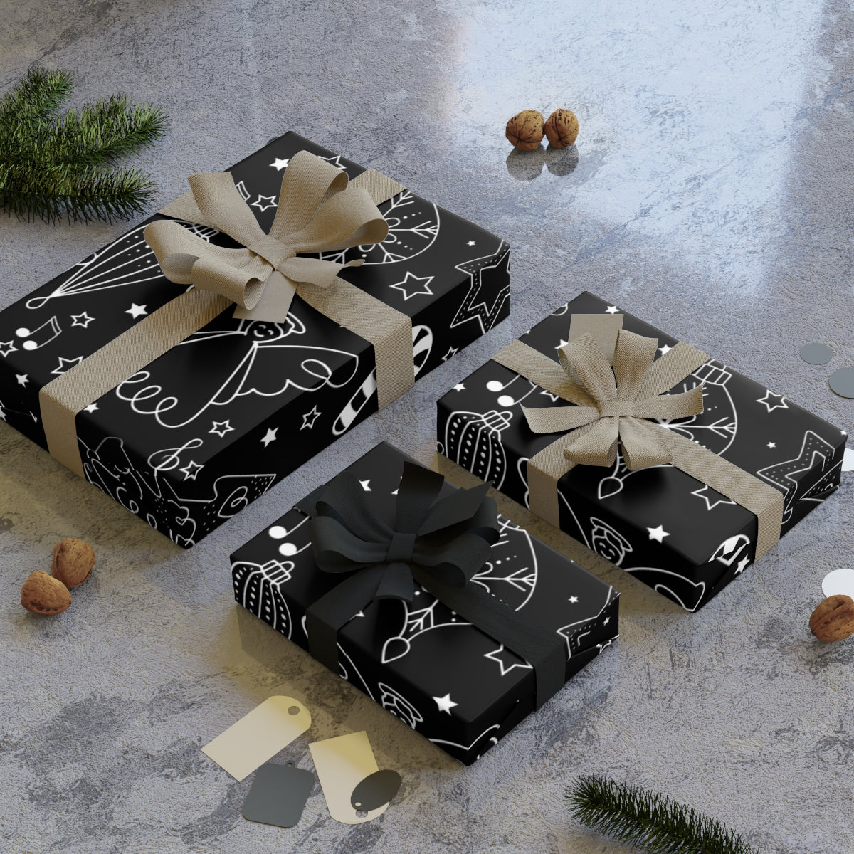 Cool Black Santa Wrapping Paper